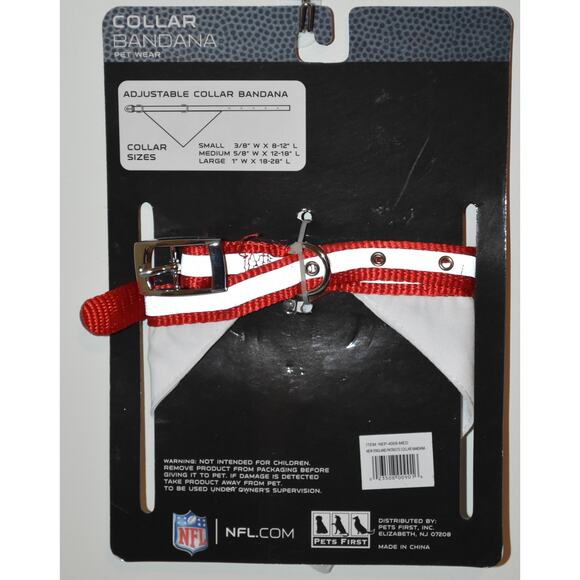 MED NWT Reflective New England Patriots Dog Collar Bandana - Picture 2 of 2